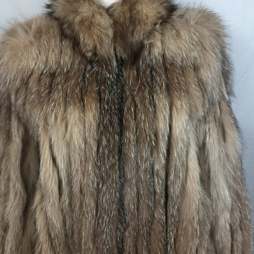 Vintage Saga Fox Blue Silver Fox Fur Coat - Picture 3 of 8